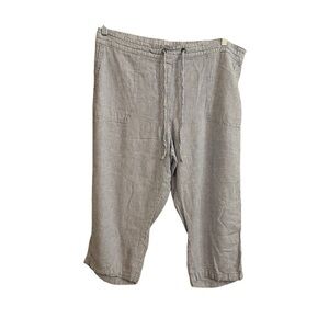 Alexander Jordan Blue White Striped Linen Blend Lounge Pants Size XL